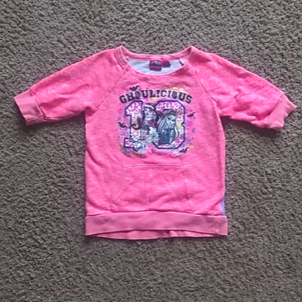 Monster High girls pink sweatshirt size Large (10/12)